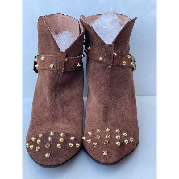 Desiderata Womens Suede Leather Pointed Toe Ankle Boots Brown Sz 6 - Picture 2 of 10